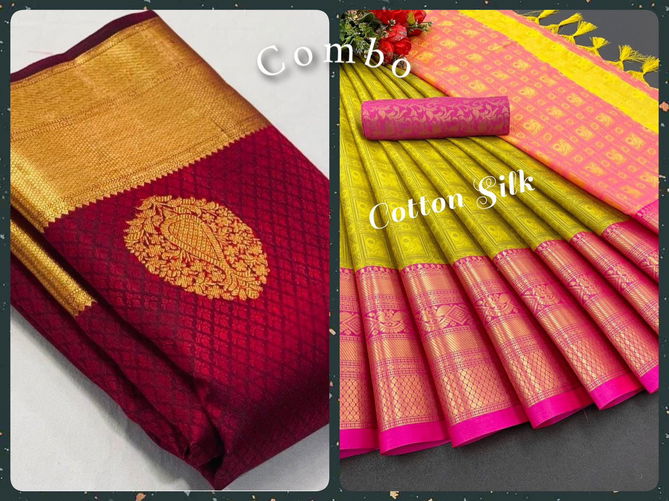 Aab Combo 1 Silk Designer Sarees Catalog
